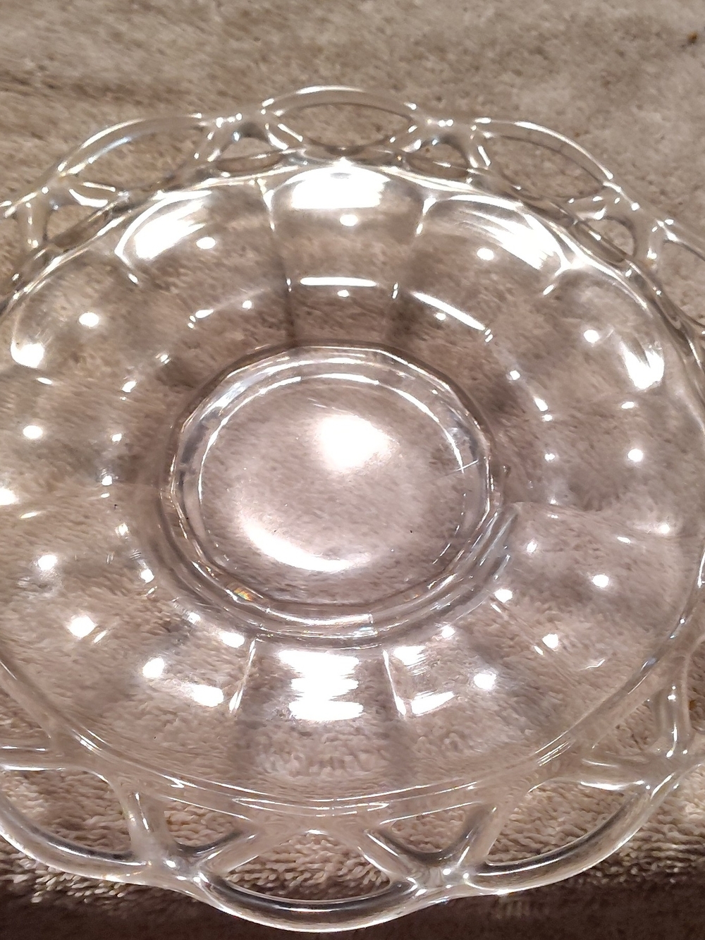 Clear Glass Decorative Serving Bowl
